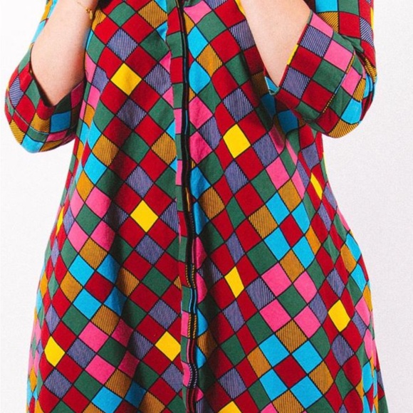 Dresses & Skirts - Zuri size small 3/4 sleeve swing dress made in Kenya Kitenge Dress